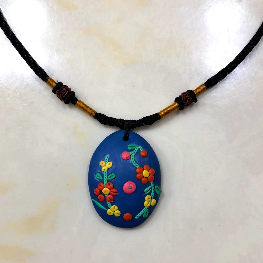 Vintage Chinese Good Luck Flower Adjust Necklace
